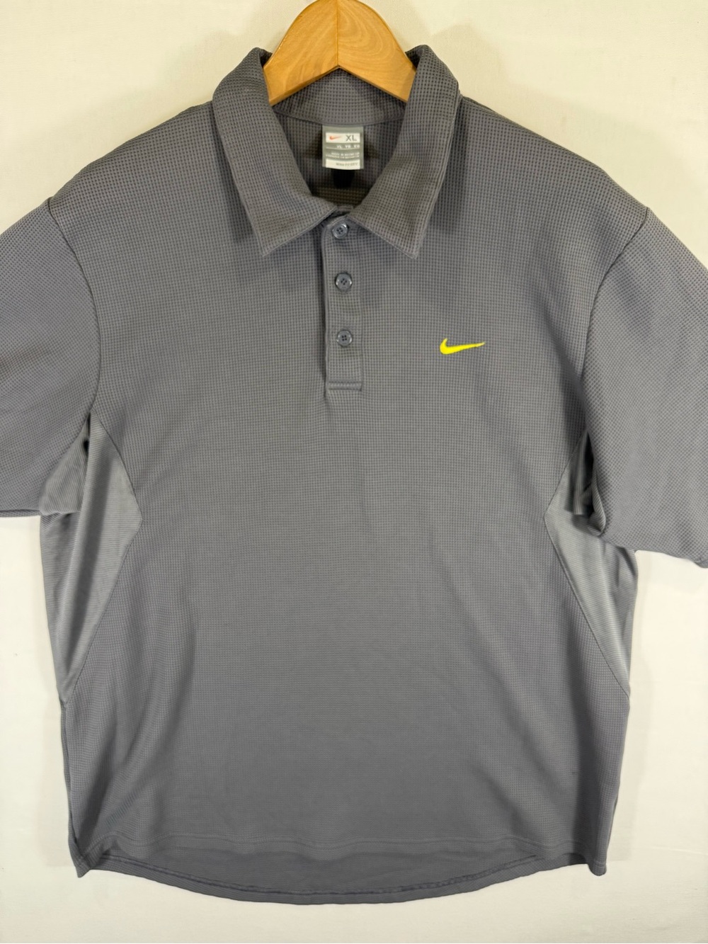 Nike Gray Polo with Yellow Swoosh